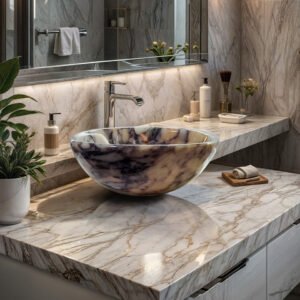 marble sink, vessel sink, stone sink, marble vessel sink, round sink, bowl sink, countertop sink