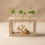 Wholesale Beige Travertine Plant Propagation Station | Gold Coral Accent, Hydroponic Desk Decor
