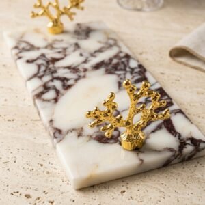 Wholesale Marble Vanity Guest Towel Holder Tray For Bathroom Organizer
