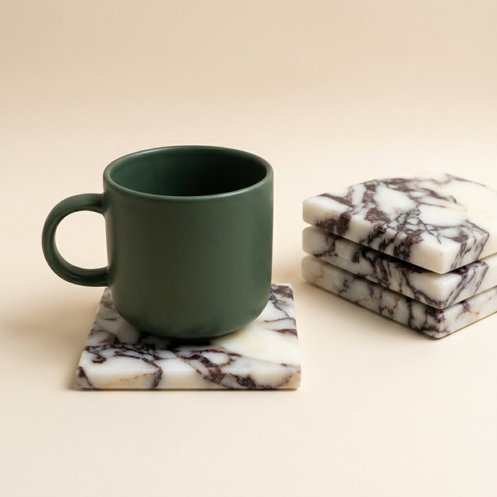 Wholesale Natural Stone Drink Coasters (Set of 4) | 4x4" 7 Wholesale Natural Stone Drink Coasters (Set of 4) | 4x4"