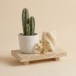 Beige Travertine Riser Pedestal Bathroom Vanity Tray